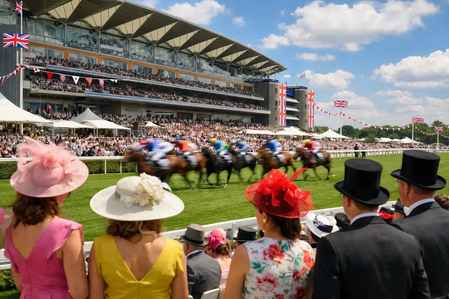 Elegante Zuschauer beim Royal Ascot – eines der prestigeträchtigsten Pferderennen der Welt