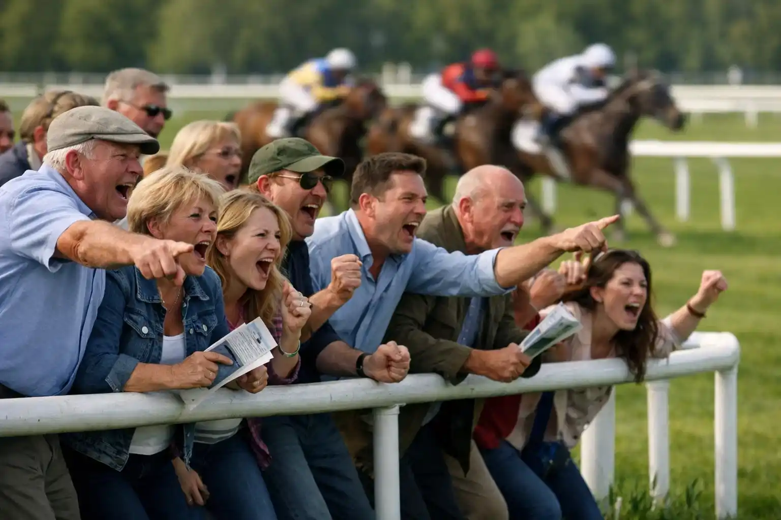 Begeisterte Zuschauer bei einem spannenden Zieleinlauf