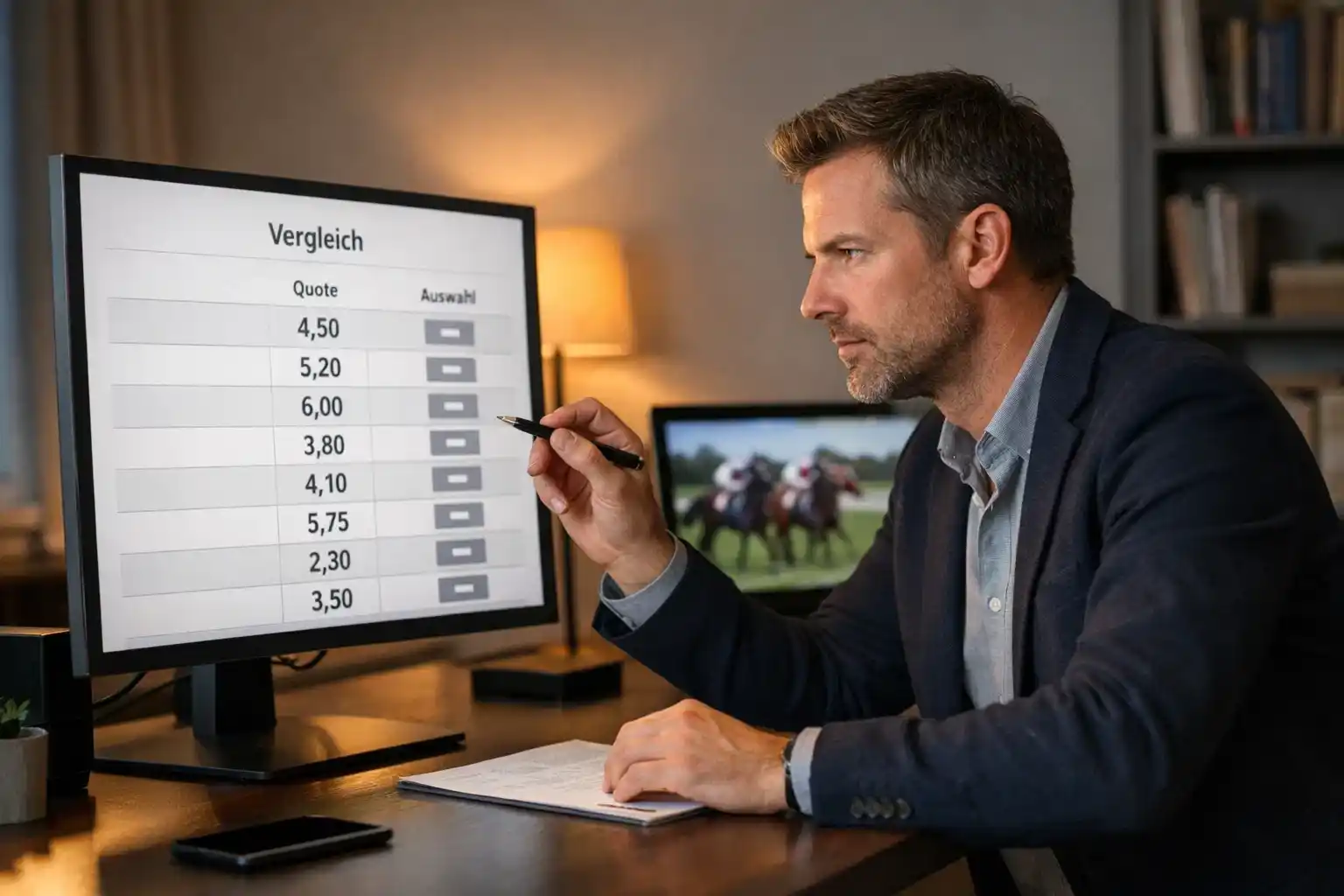 Professioneller Wetter analysiert Quoten am Bildschirm